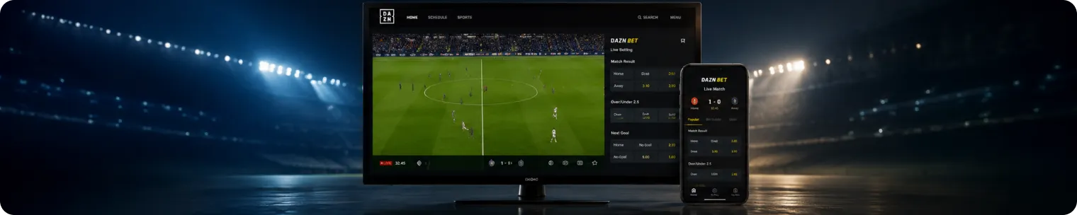 Sports streaming and betting on connected devices in a stadium setting