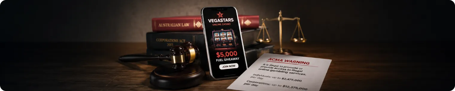 Illegal casino promotion warning