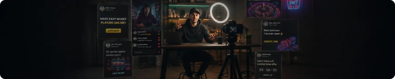 Influencer gambling ads online