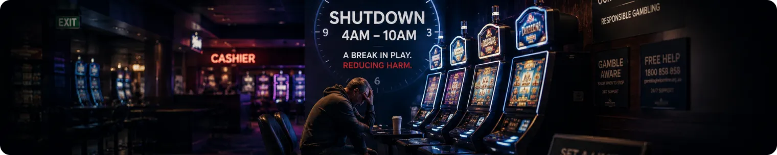 Pokies shutdown warning