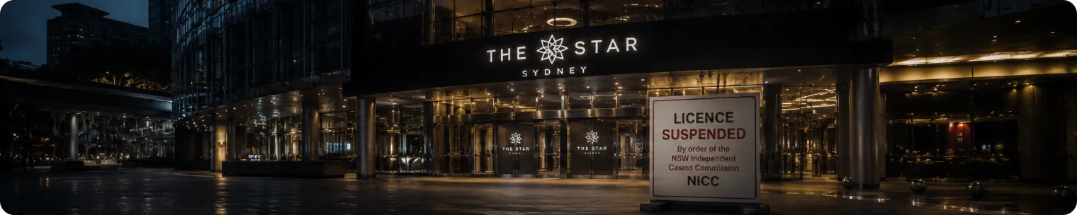 The Star Sydney with licence suspended notice