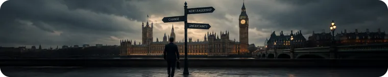 UK leadership uncertainty at dusk